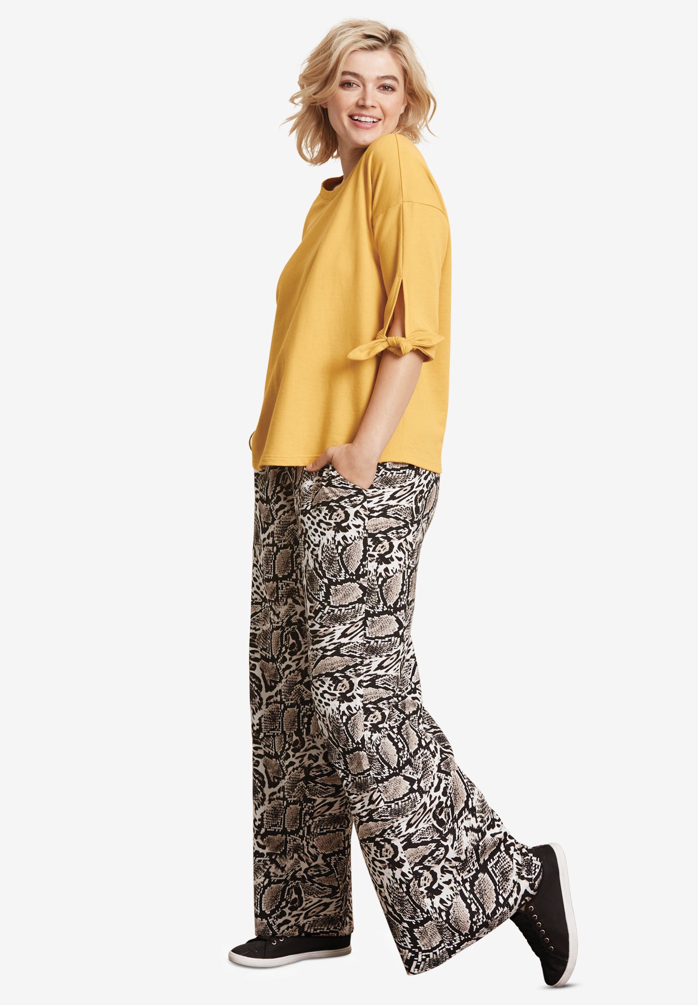 plus size knit pants elastic waist