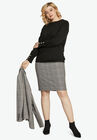 Pencil Skirt, BLACK WHITE PLAID, hi-res image number null