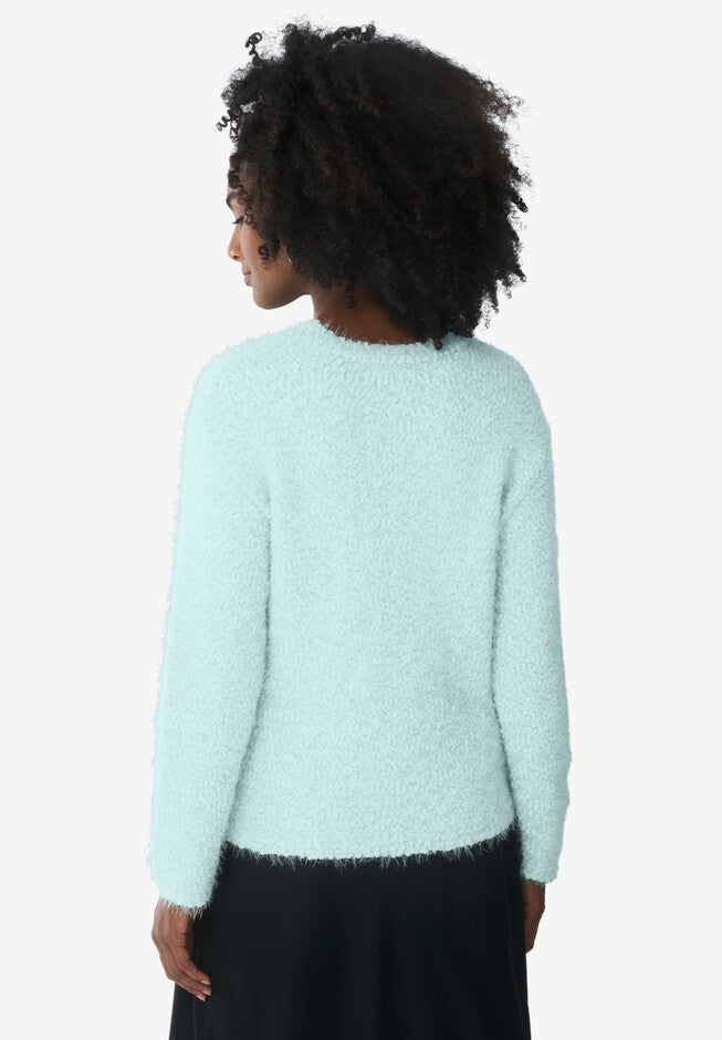 Popcorn Eyelash Textured Pullover Sweater, , on-hover image number null