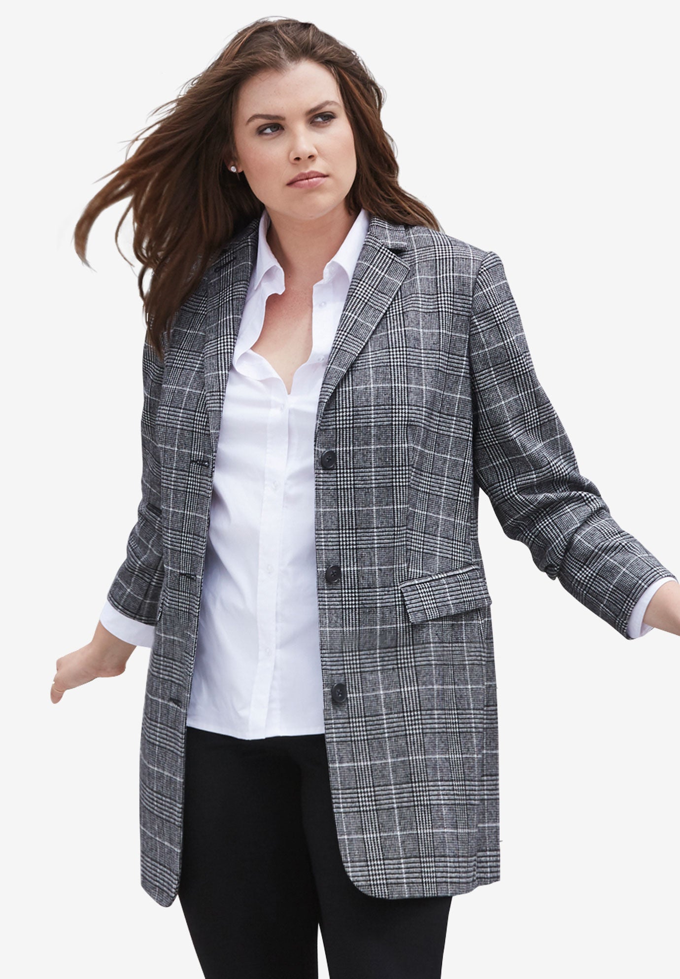 women's plus size white jacket