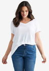 Drapey V-Neck Tee, WHITE, hi-res image number null