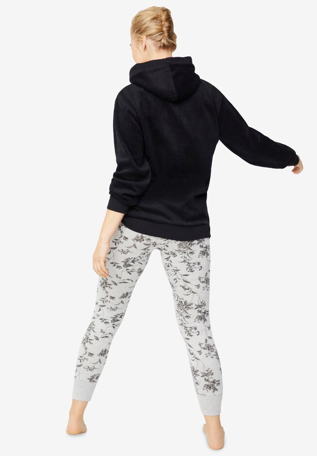 Hooded Fleece Lounge Tunic, , on-hover image number 1