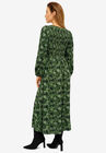 Smocked Bodice Tiered Midi Dress, , on-hover image number null