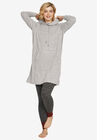 Funnel-Neck Lounge Sweatshirt Tunic, MARLED GREY, hi-res image number null