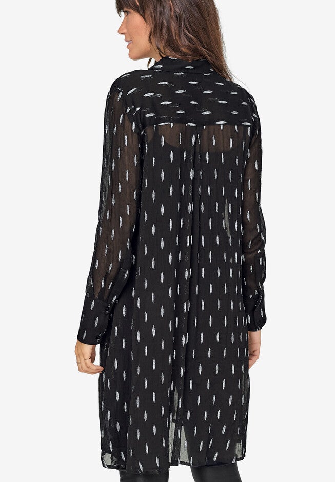 Sheer Lurex Patterned Tunic by ellos®, , on-hover image number 1