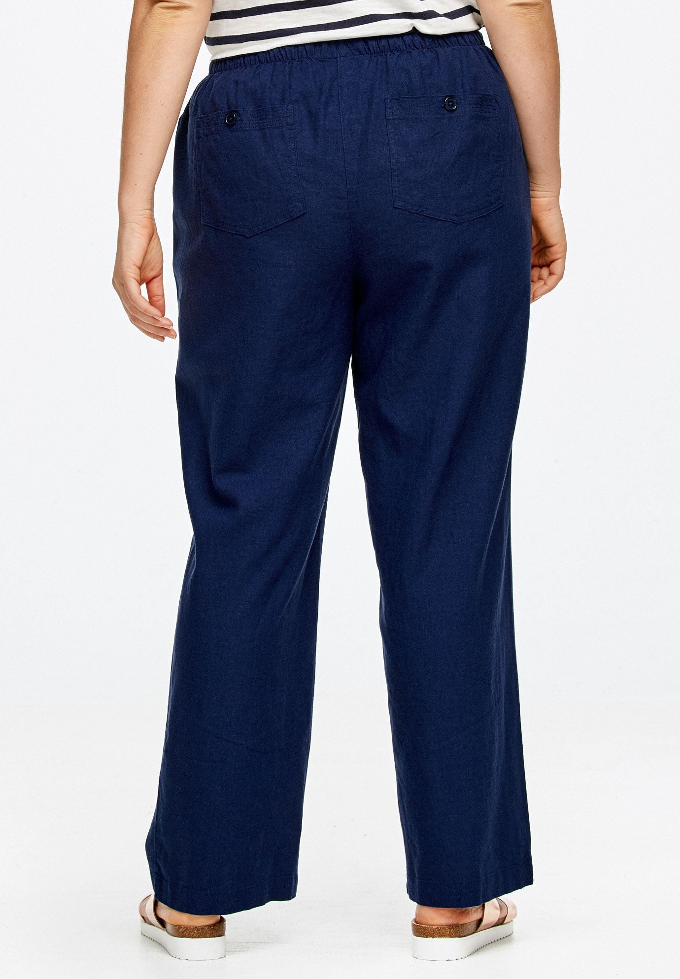 V Stretch Cotton Blend Drawstring Pants