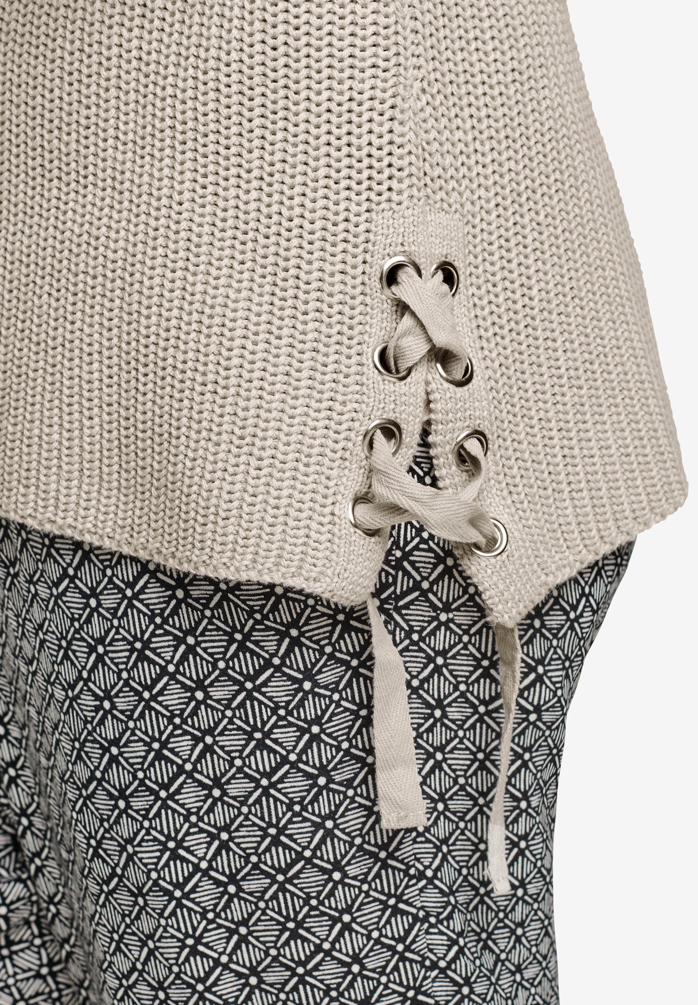 Side Lace-Up Pullover Sweater by ellos&reg;, , alternate image number 2