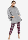Cowl Neck Microfleece Poncho, , on-hover image number null