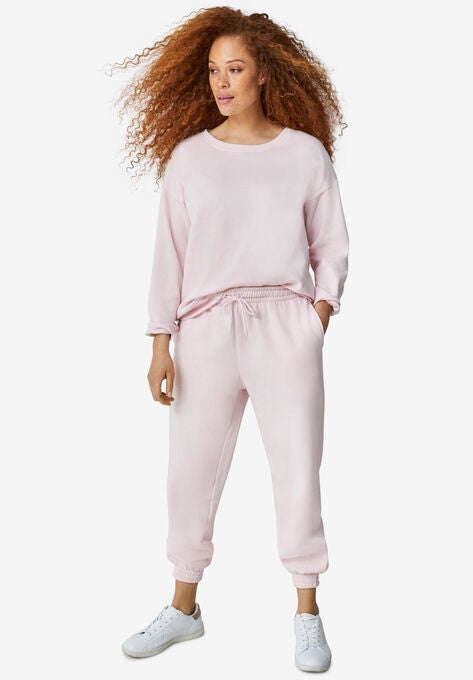 Drawstring Waist Fleece Sweatpants, , alternate image number null