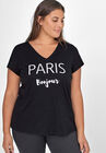 Screenprint V-Neck Tee, BLACK SCREEN, hi-res image number null