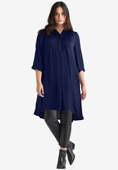 Studded Tunic Dress, NAVY, hi-res image number null
