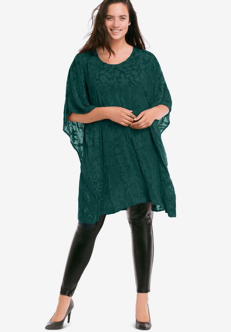 Burnout Velvet Tunic, DEEP EMERALD, hi-res image number null