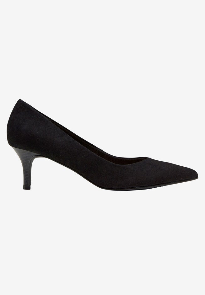 Pointed Toe Kitten Heel, BLACK, hi-res image number 0