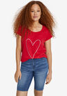 Graphic Scoop Neck Tee, RADIANT RED HEART, hi-res image number null