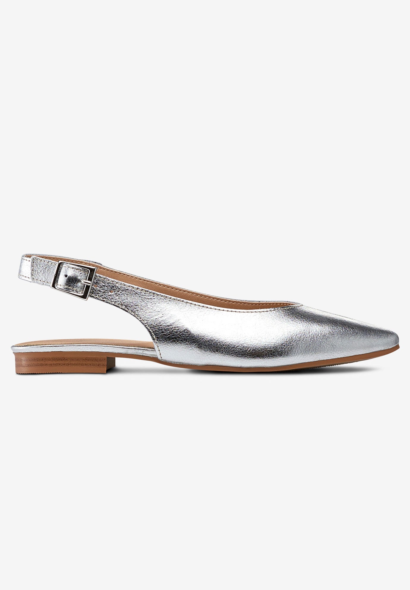 silver slingbacks