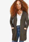 Long Boyfriend Cardigan With Tortoise Buttons, DEEP OLIVE, hi-res image number null
