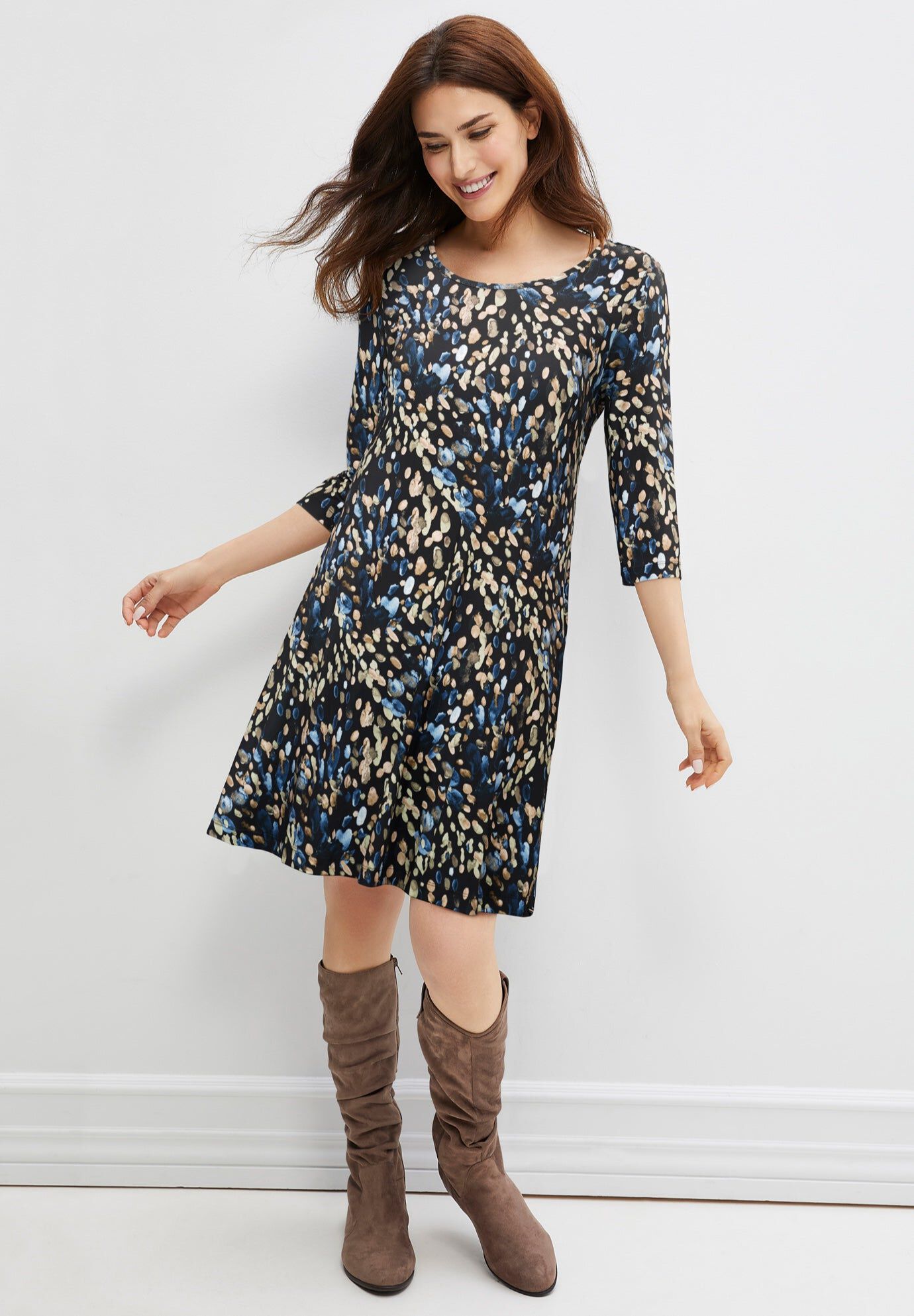 knee length dresses for ladies Black Warm Cotton Waffle Fit and Flare Sleeveless Maxi Dress 30