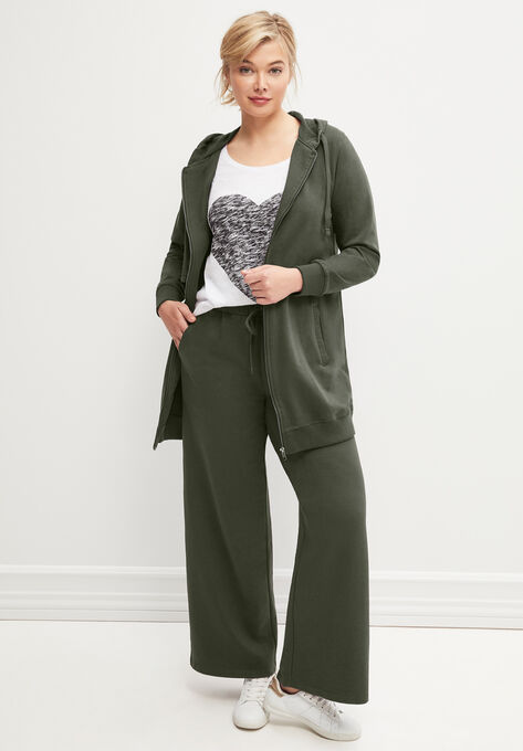 Wide Leg French Terry Sweatpant, , alternate image number null