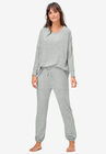 Marled Knit Jogger Pants, MARLED GREY, hi-res image number null