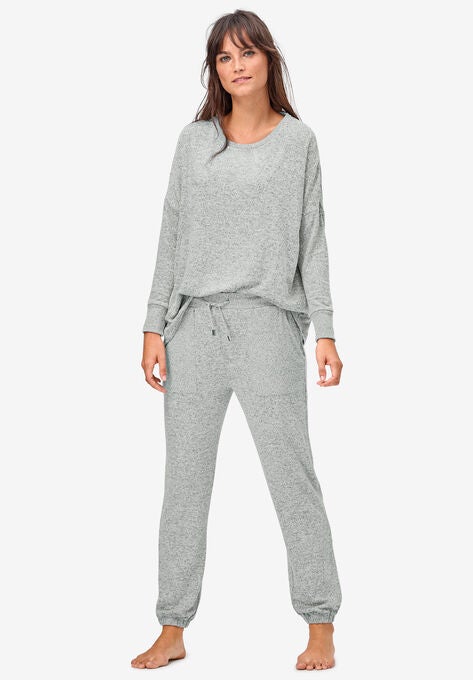 Marled Knit Jogger Pants, MARLED GREY, hi-res image number null