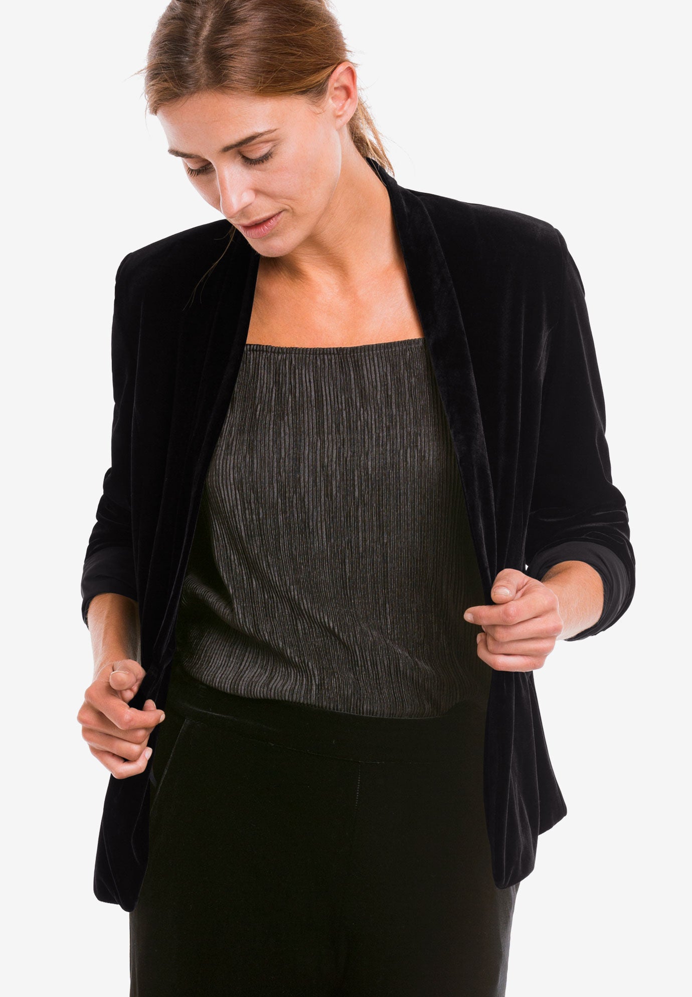 plus size velvet suit