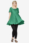 Tiered Gauze Tunic, TROPICAL GREEN, hi-res image number null