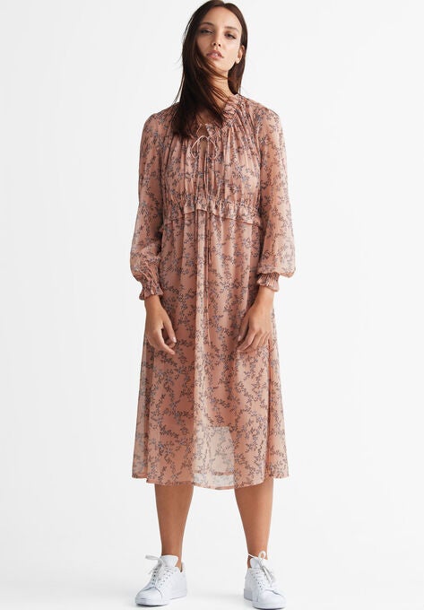 Empire Waist Ruffle Trim Dress By Ellos Plus Sizecasual Dresses Ellos