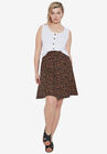 Print A-Line Skirt, BLACK COGNAC PRINT, hi-res image number null