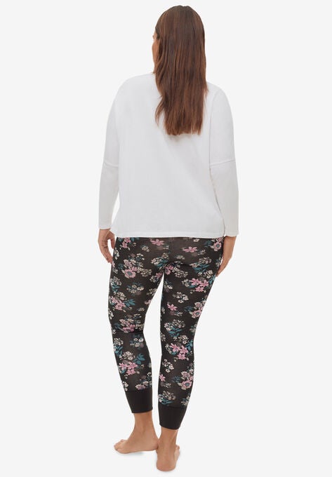 Rib Trim Sleep Leggings, , on-hover image number null