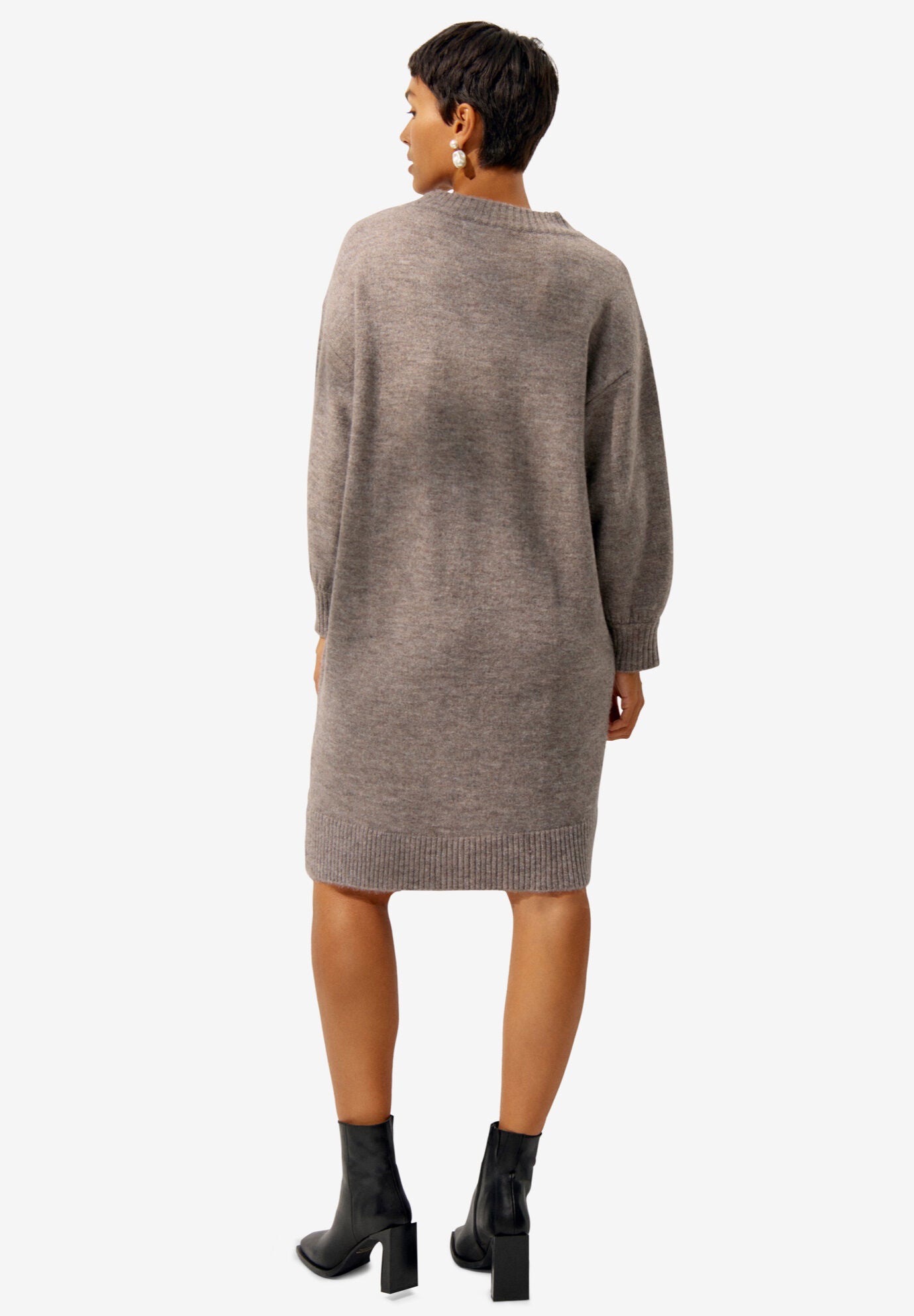 Blouson Sleeve Sweater Dress, , on-hover image number 1