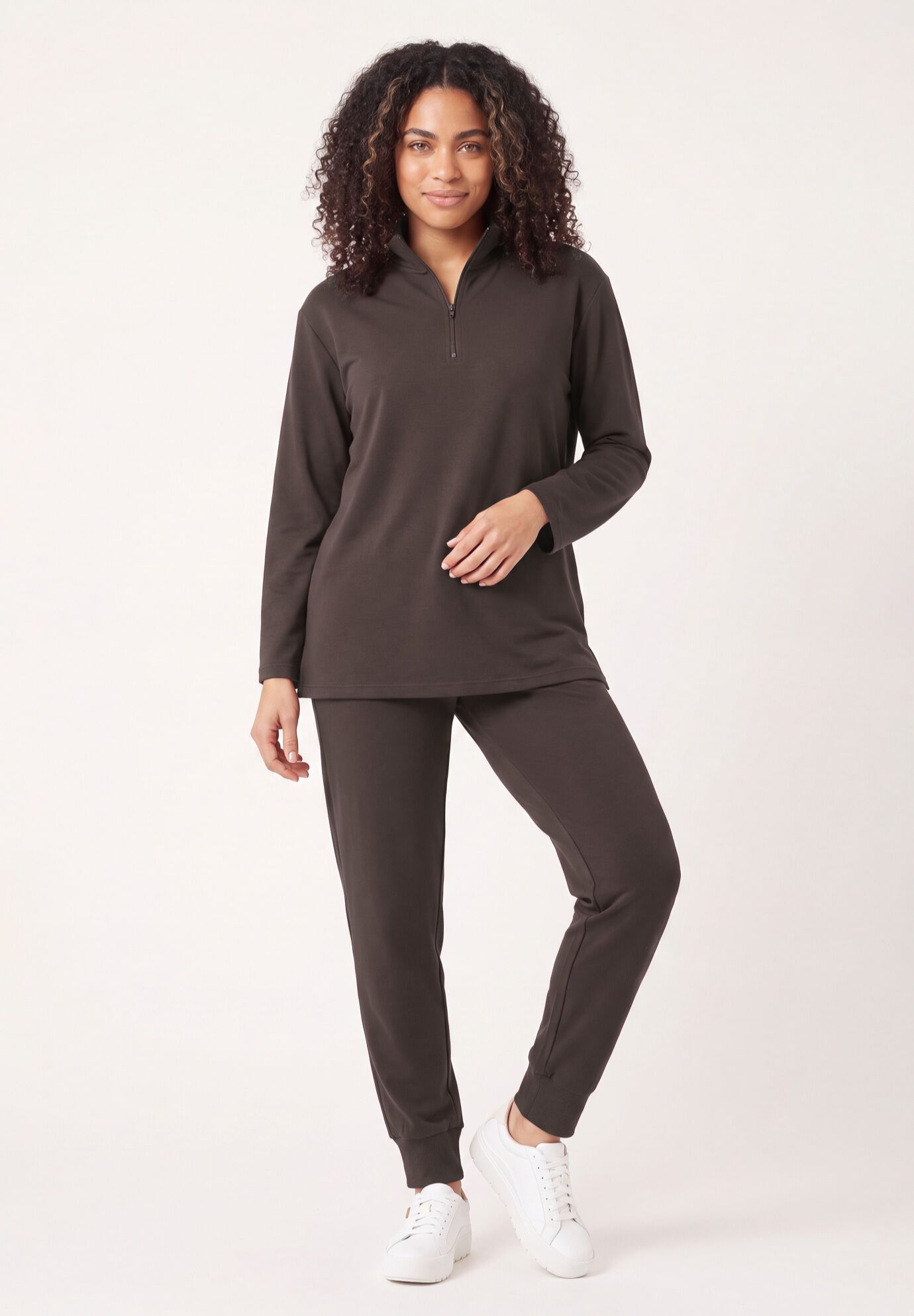 &frac14; Zip Collar French Terry Sweatshirt