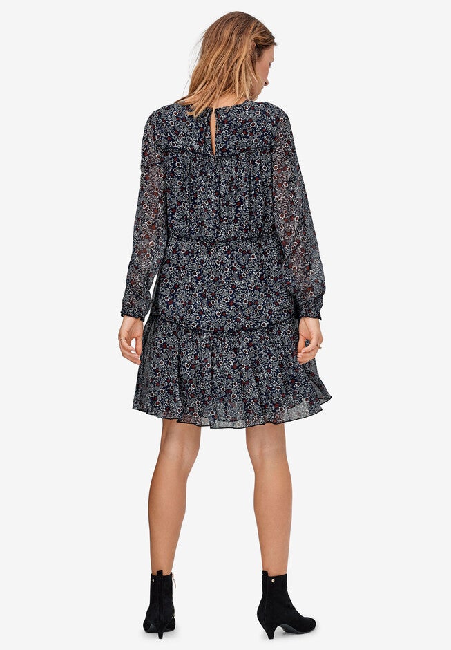 Tier Ruffle Peasant Dress, , on-hover image number 1