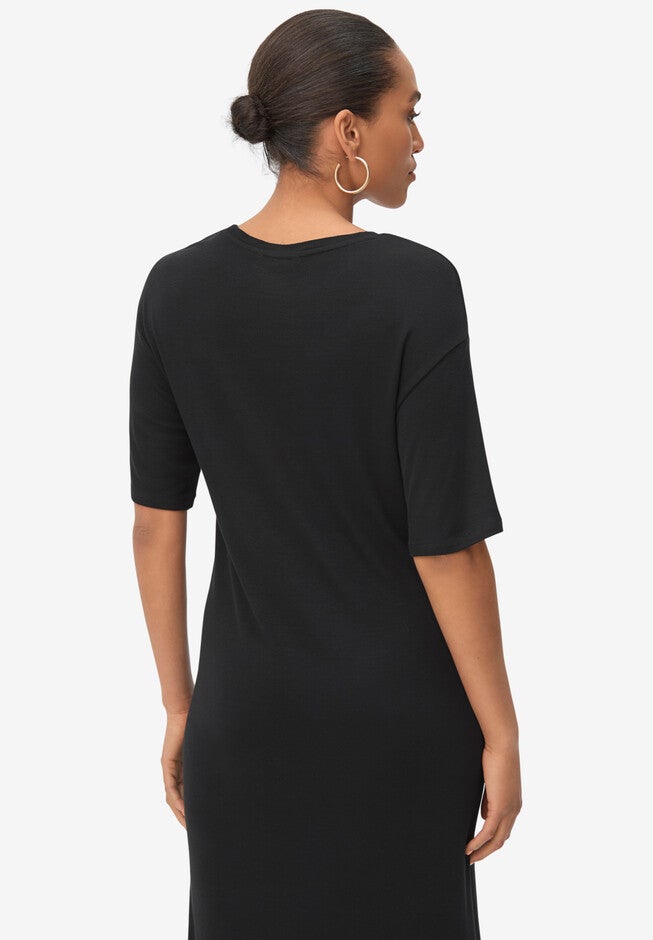 Rib-Knit Maxi Tee Dress, , on-hover image number null