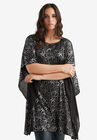 Star Print Poncho Tunic, , alternate image number null