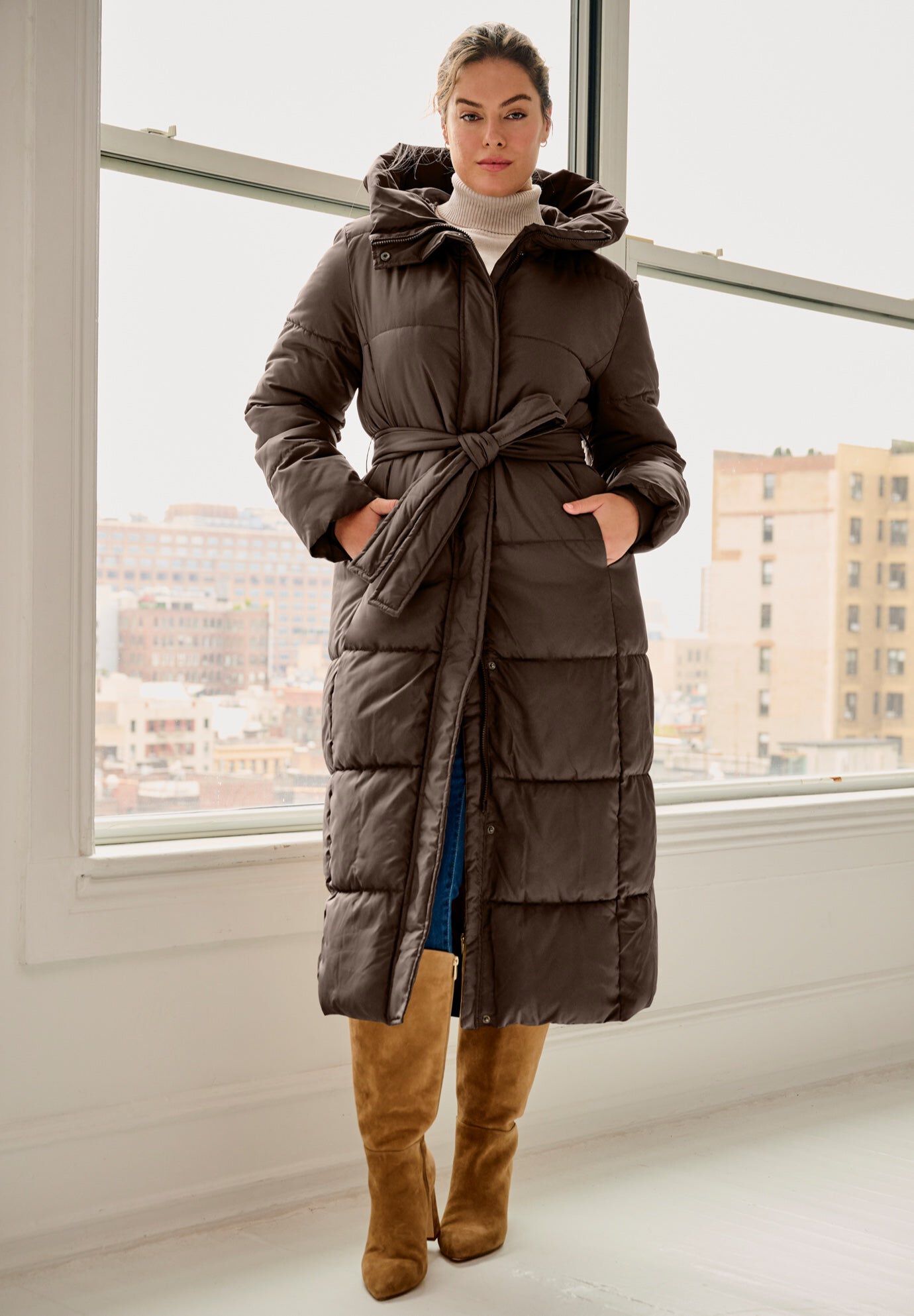 パーカー L'Appartement AMERICANA Side Zip Parka Winter Side-Snap Parka - Zip-Front A-Line Style, Navy | Woman Within