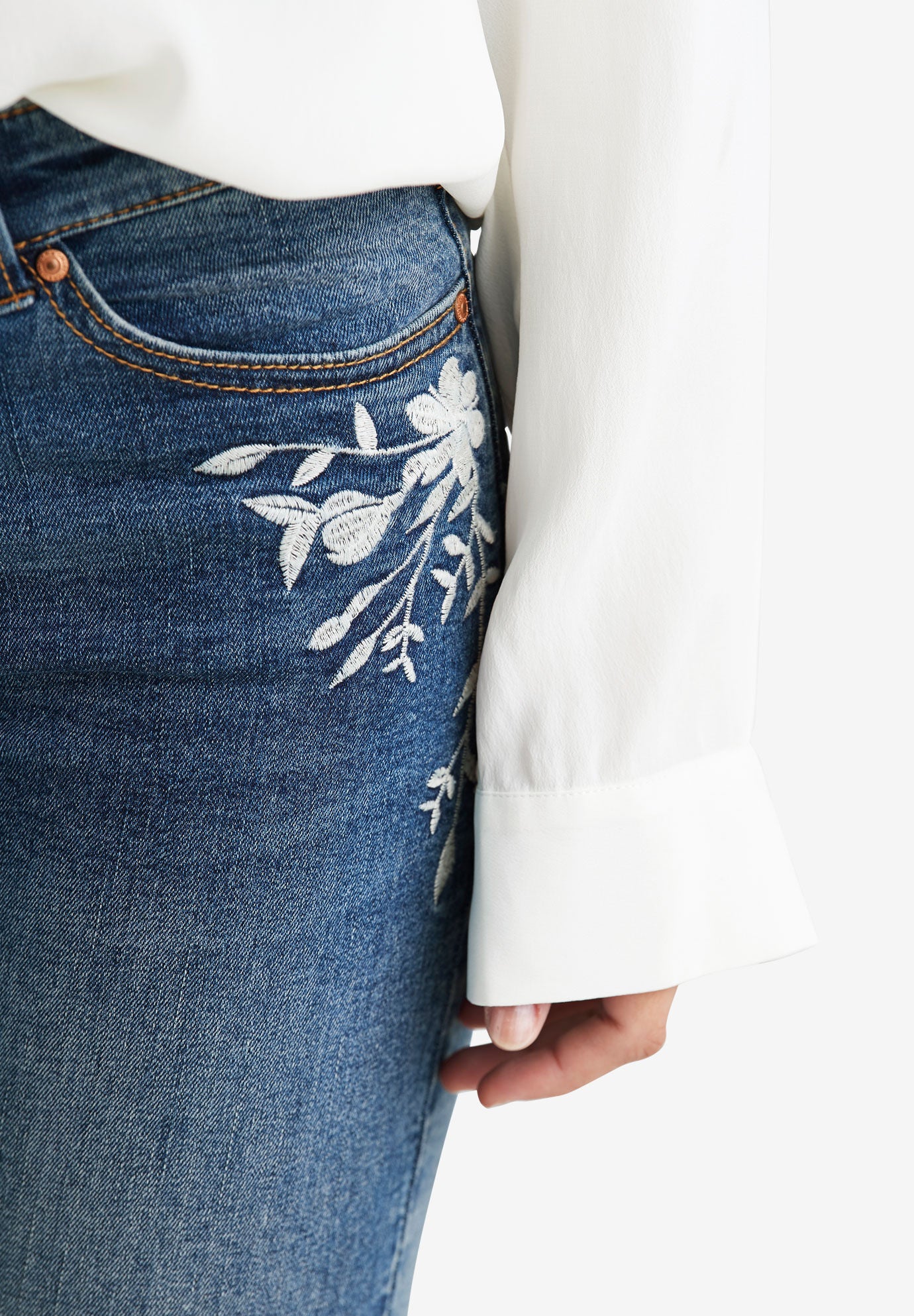 embroidered jeans skinny