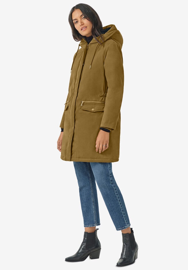 Back Drawstring Modern Parka, , alternate image number null
