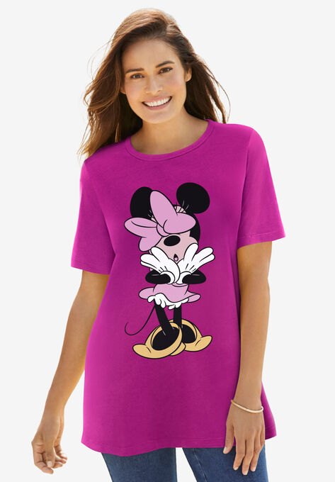 Disney Women's Short Sleeve Crew Tee Raspberry Minnie Mouse, RASPBERRY MINNIE, hi-res image number null