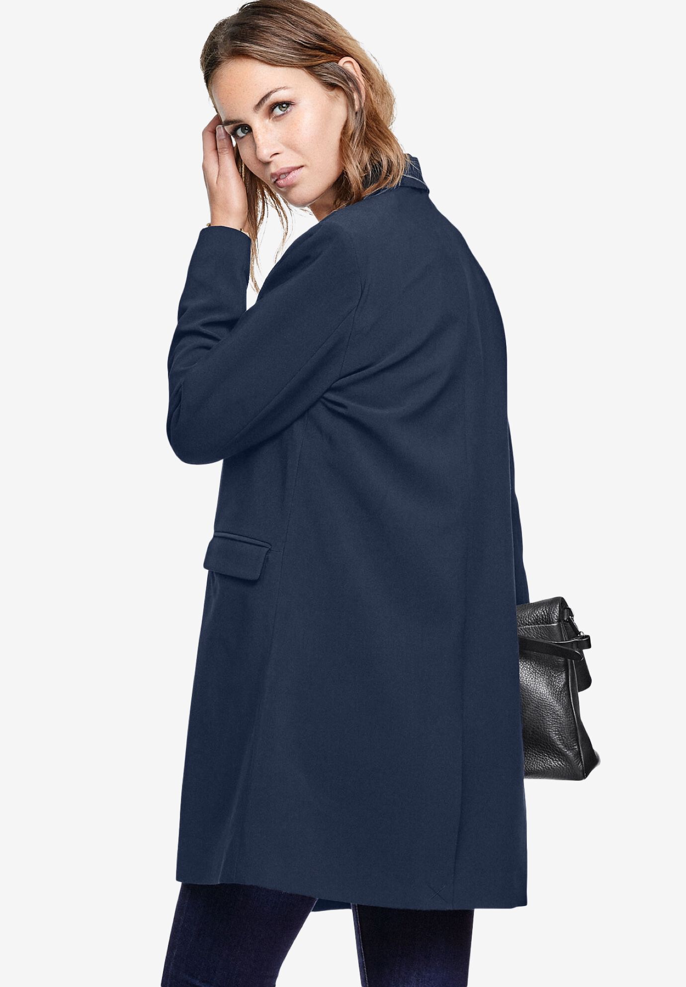 Navy boyfriend coat cheap