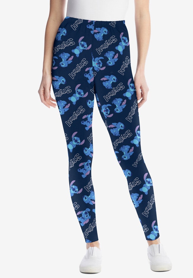 Disney Print Leggings, NAVY ALLOVER STITCH, hi-res image number 0