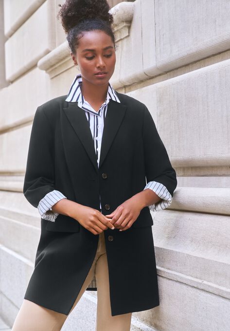 Long Boyfriend Blazer By Ellos Plus Sizejackets Blazers Ellos