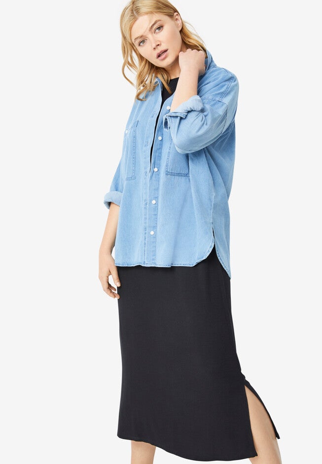 Rib-Knit Maxi Tee Dress, , alternate image number null