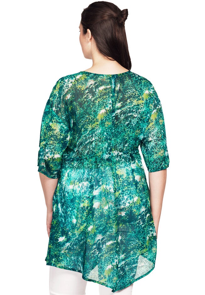 Sheer print tunic, , on-hover image number 1
