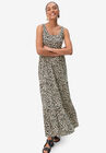 Tiered Maxi Dress, BLACK CREAM PRINT, hi-res image number null