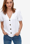 Contrast Button-Front Blouse, , alternate image number null
