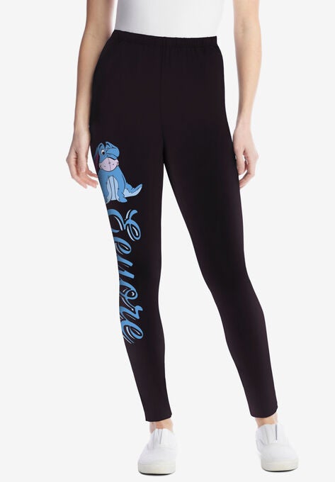 Disney Women's Leggings Black Eeyore Placed, BLACK EEYORE PLACED, hi-res image number null