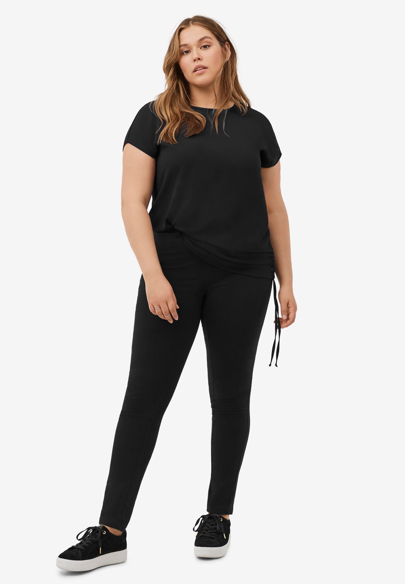 black stretchy work pants plus size