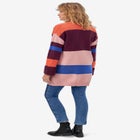 Multi-Stripe Open-Front Cardigan image number null