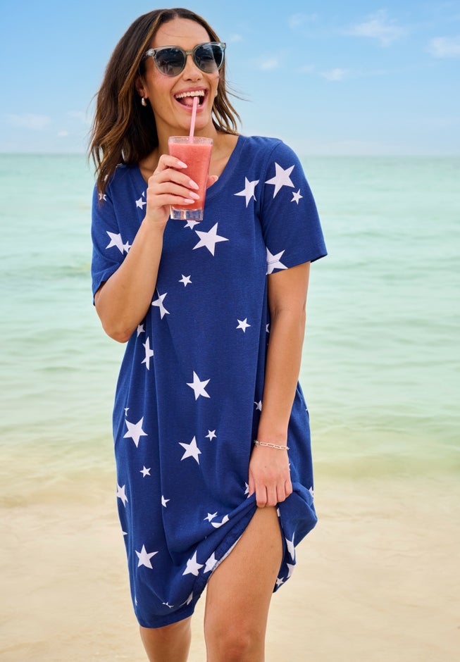 Perfect Short-Sleeve Crewneck Tee Dress image number 4