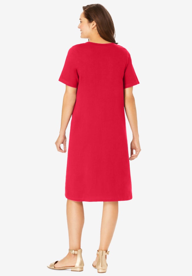 Perfect Short-Sleeve Crewneck Tee Dress image number 1